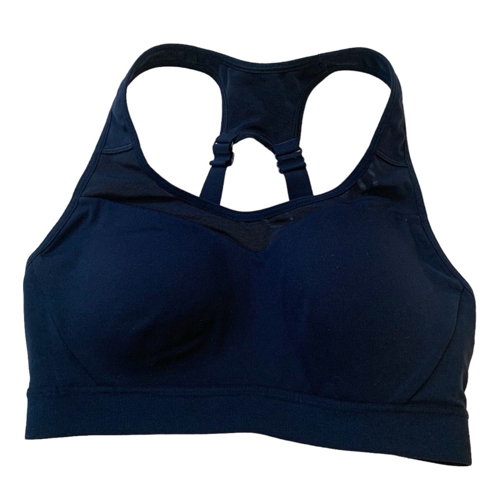 Gymshark size small blue navy sports bra mesh racerback padded